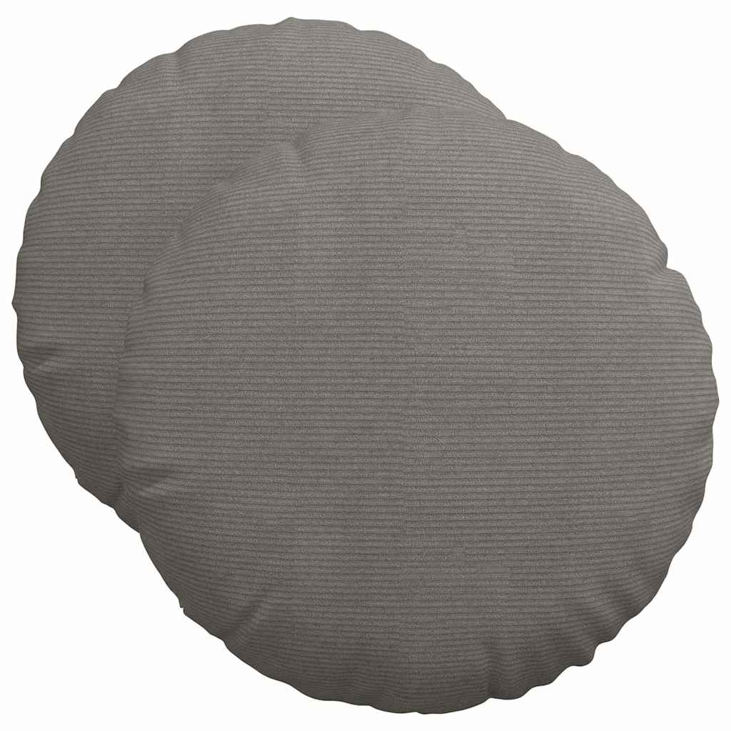 Cojines de asiento VidaXL 2 piezas tejido de algodón gris claro ø 50 cm
