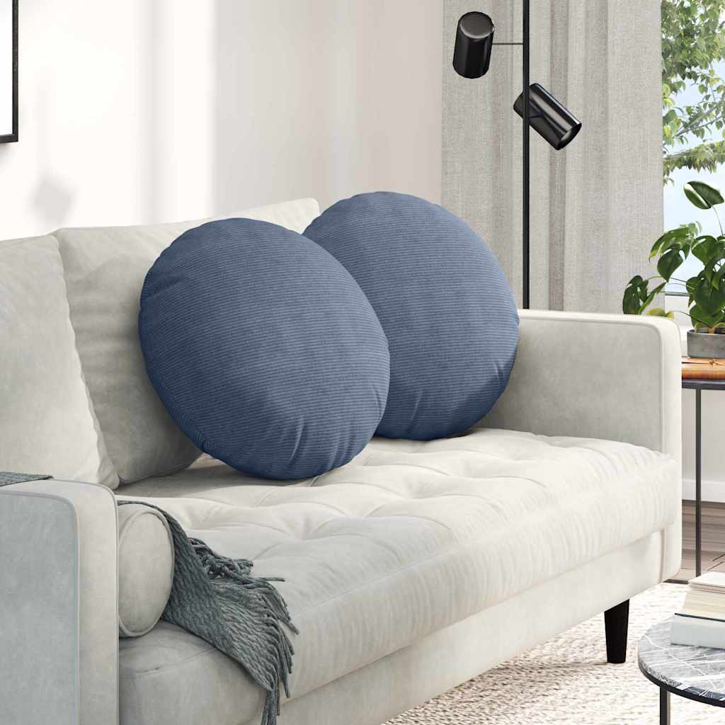 Cuscini seduta Vidaxx 2 pz blu ø 50 cm tessuto di cotone