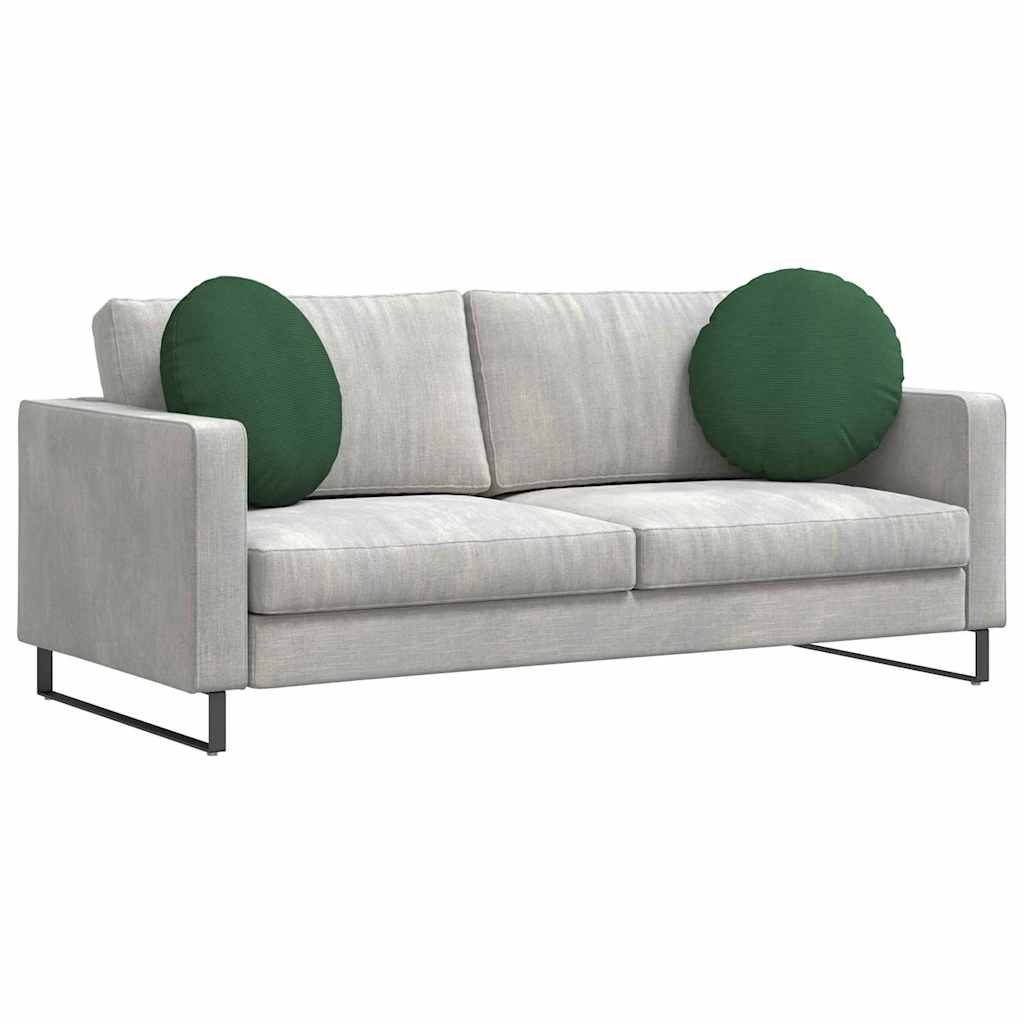 Cojines de asiento VidaXL 2 piezas tejido de algodón verde oscuro ø 50 cm