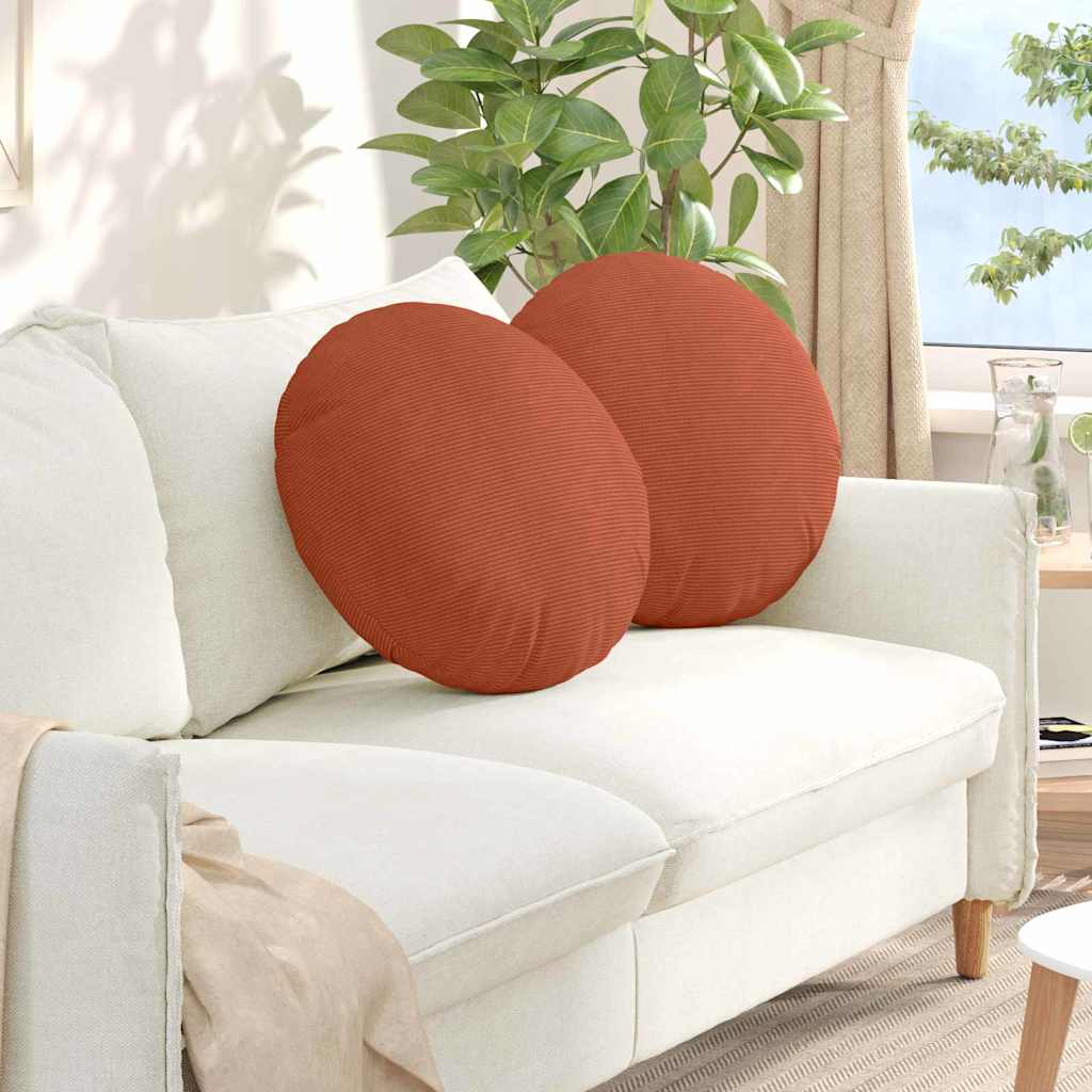 Cuscini seduta VidaXL 2 pz rosso-arancio ø 50 cm tessuto di cotone