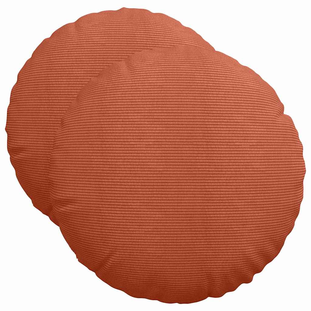 Cuscini seduta VidaXL 2 pz rosso-arancio ø 50 cm tessuto di cotone