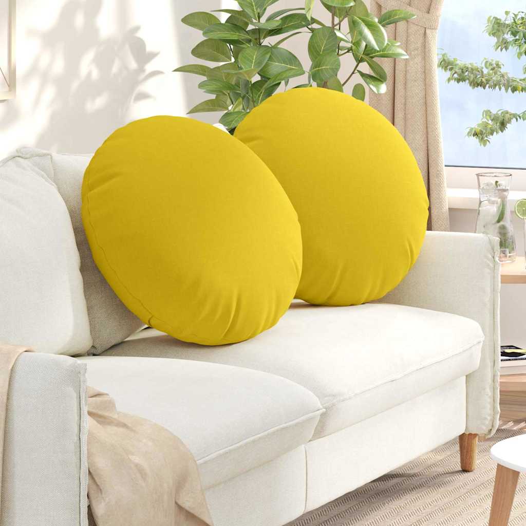 Vidaxl zitkussens 2 pcs lichtgeel ø60 x 21 cm stof