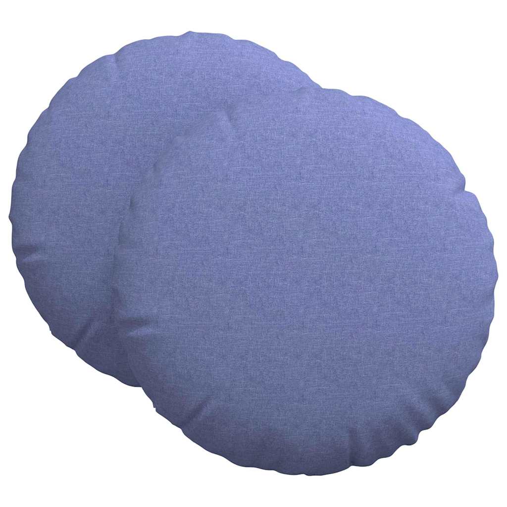 Cuscini seduta Vidaxx 2 pezzi tessuto blu jeans ø60 x 21 cm