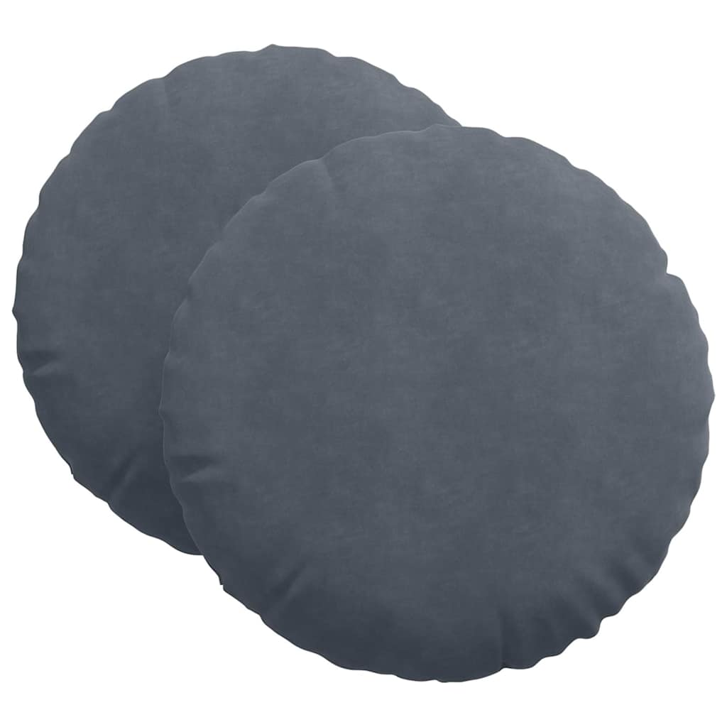 Cuscini seduta Vidaxx 2 pezzi grigio scuro ø 40 x 13 cm velluto