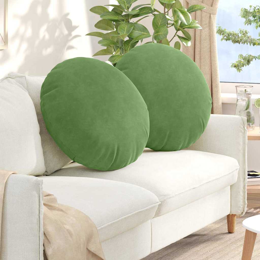 Cuscini seduta Vidaxx 2 pezzi verde chiaro ø 40 x 13 cm velluto