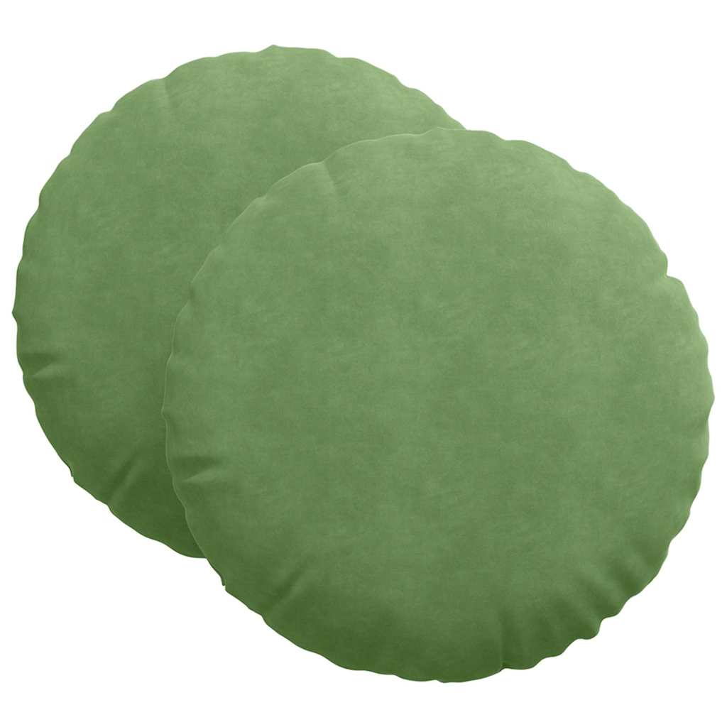 Cuscini seduta Vidaxx 2 pezzi verde chiaro ø 40 x 13 cm velluto