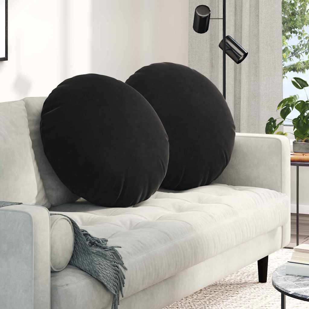 Cuscini seduta Vidaxx 2 pezzi nero ø 40 x 13 cm velluto