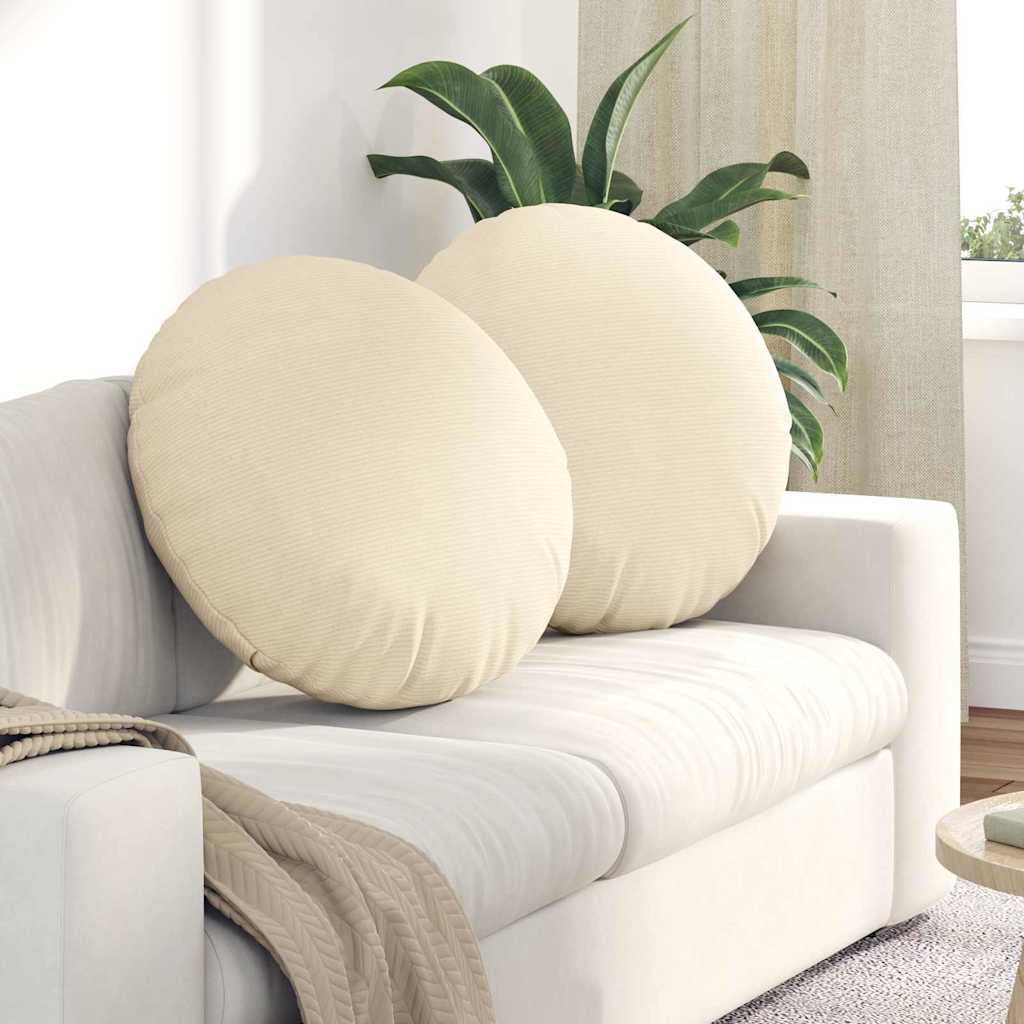 Vidaxl zitkussens 2 pcs crème ø 60 cm katoen stof