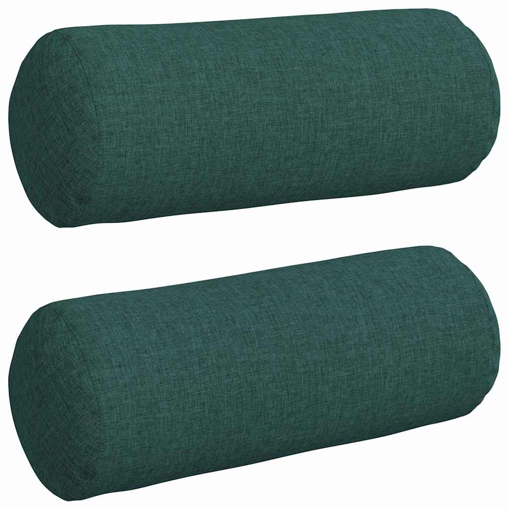 Cuscini a rullo VidaXL 2 pezzi in tessuto verde scuro ø 15 x 40 cm