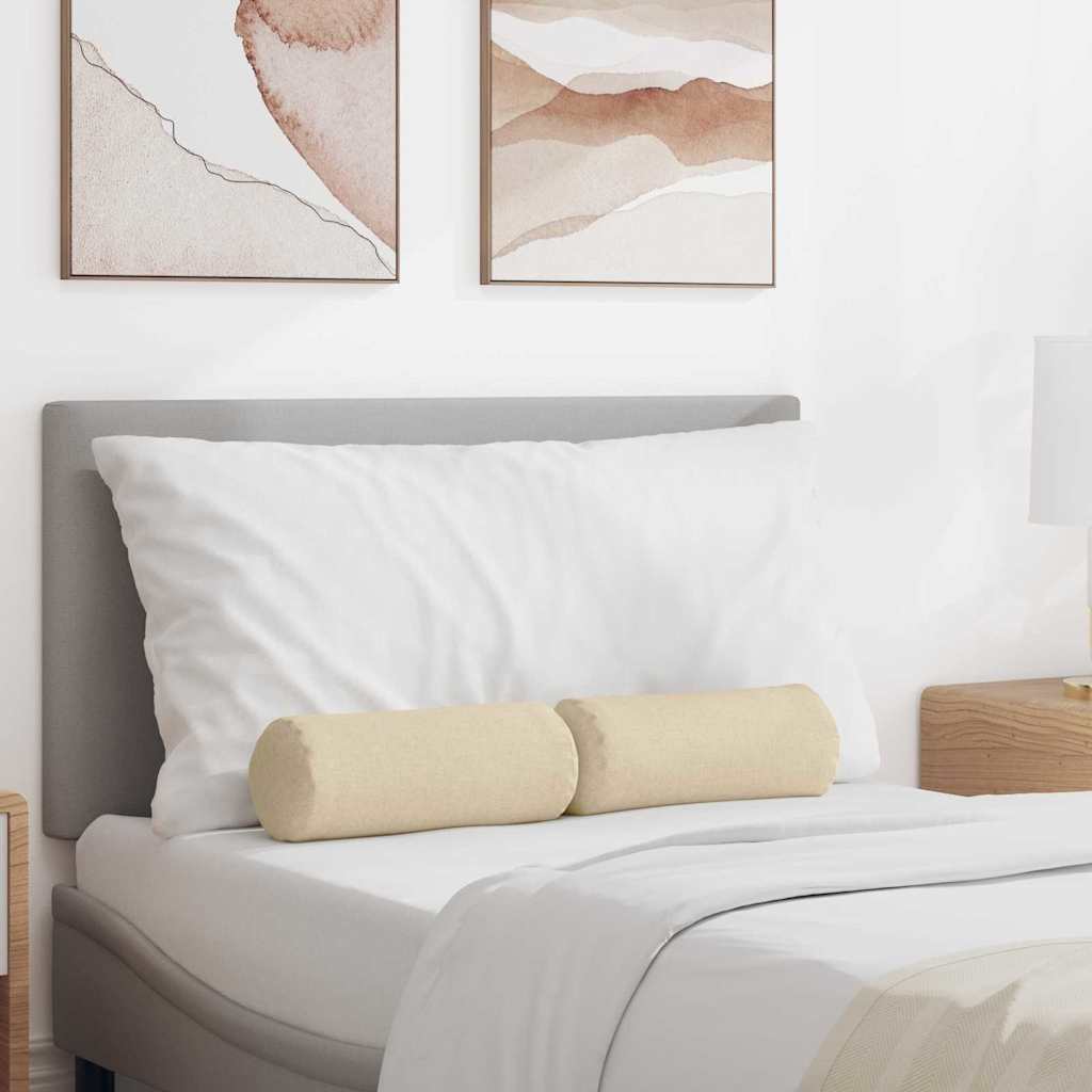 Cuscini a rullo VidaXL 2 pezzi in tessuto crema ø 15 x 40 cm