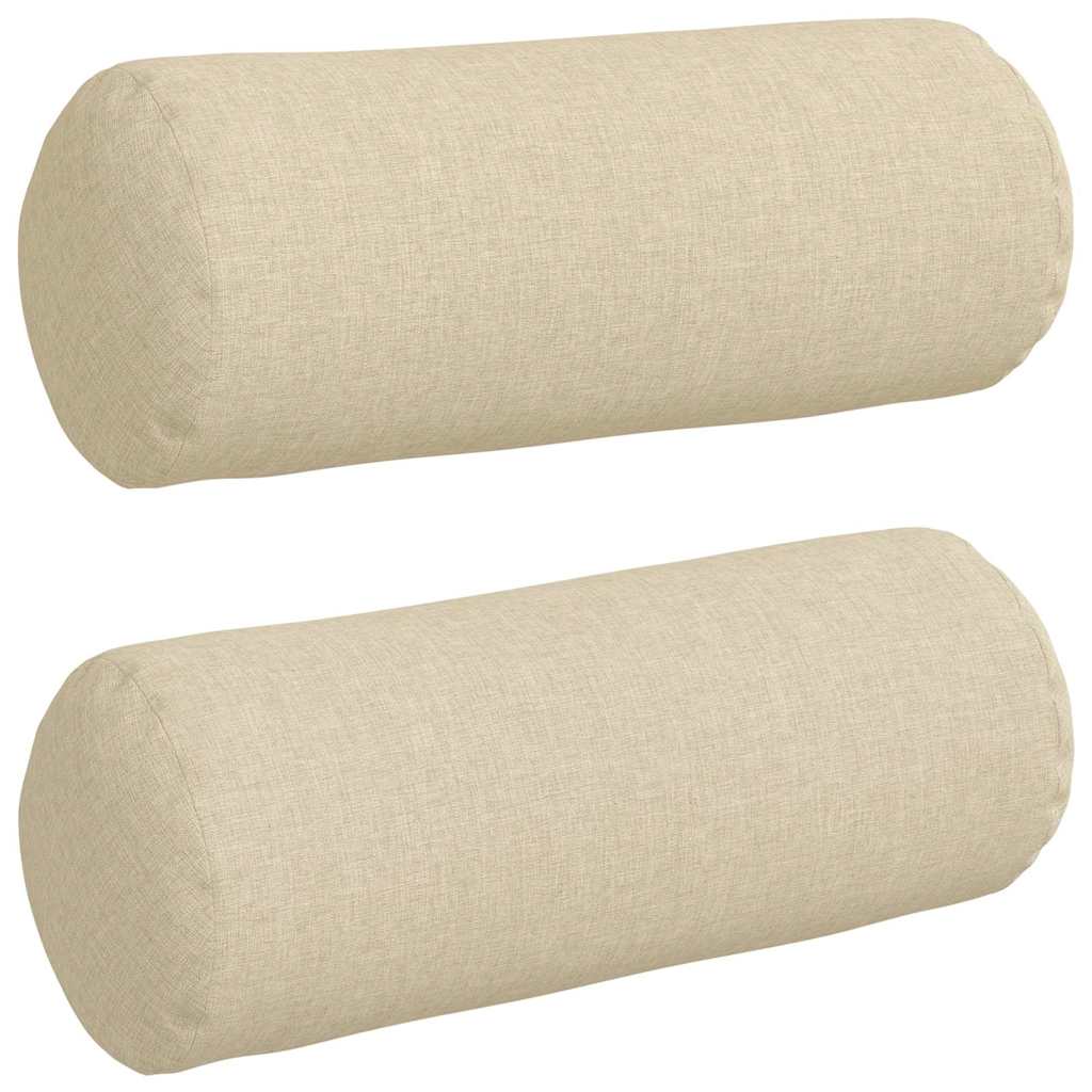 Cuscini a rullo VidaXL 2 pezzi in tessuto crema ø 15 x 40 cm