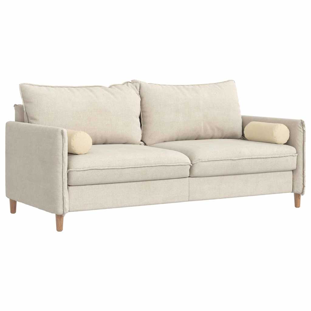 Cuscini a rullo VidaXL 2 pezzi in tessuto crema ø 15 x 40 cm