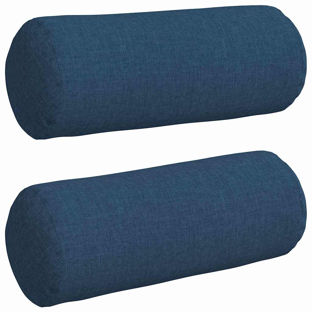 VidaXL cojines almohada 2 piezas azul ø 15 x 40 cm tela