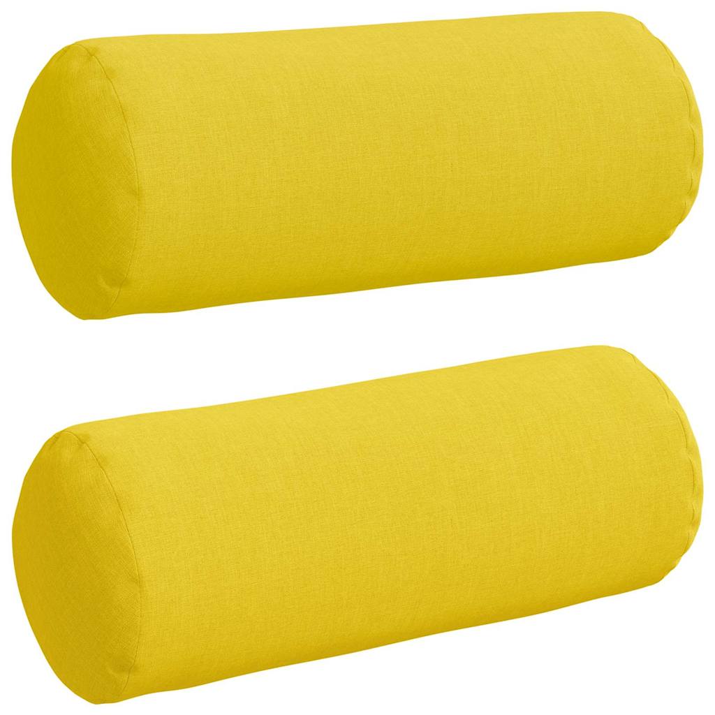 Cuscini a rullo VidaXL 2 pezzi in tessuto giallo chiaro ø 15 x 40 cm