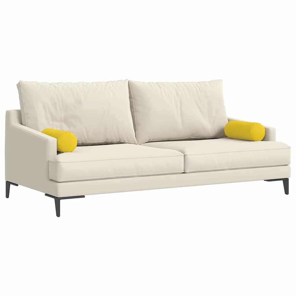 Cuscini a rullo VidaXL 2 pezzi in tessuto giallo chiaro ø 15 x 40 cm
