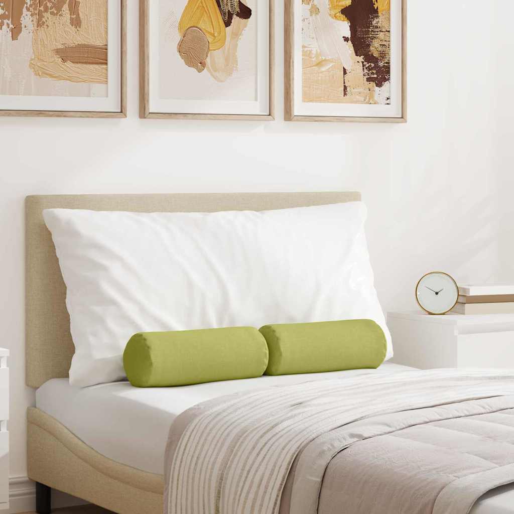 Cuscini a rullo VidaXL 2 pezzi in tessuto verde chiaro ø 15 x 40 cm