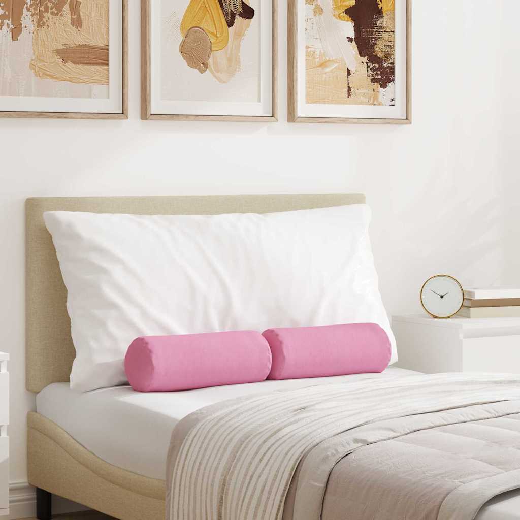Cojines reforzados VidaXL 2 piezas rosa ø 15 x 40 cm tela