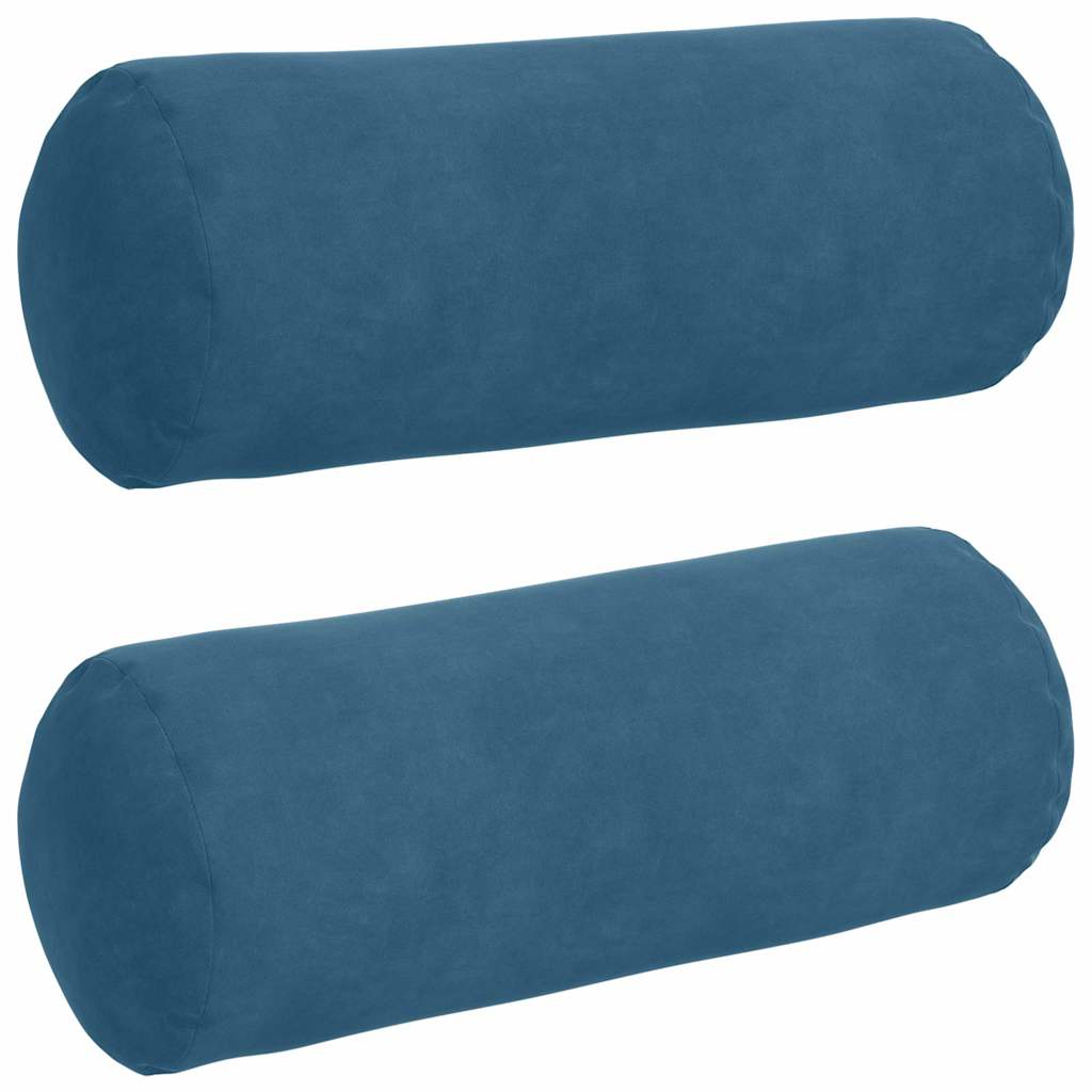 Cuscini a rullo VidaXL 2 pezzi blu ø 15 x 40 cm in tessuto di corda