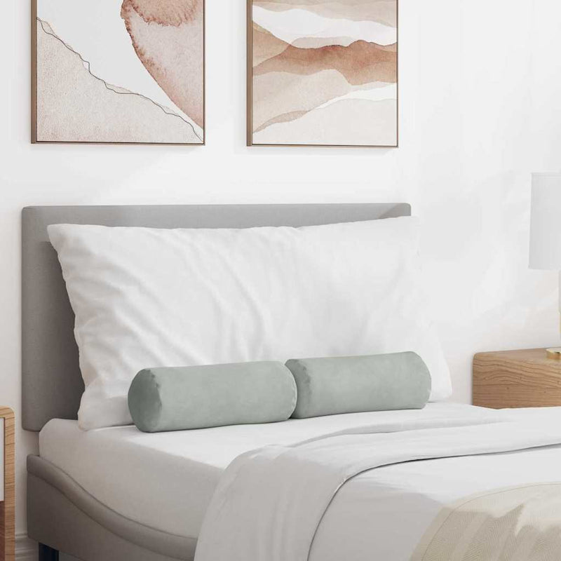 Cuscini a rullo VidaXL 2 pezzi in tessuto di corda grigio chiaro ø 15 x 40 cm