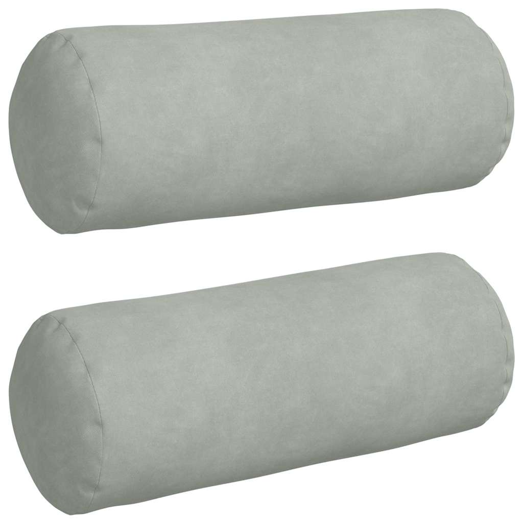 Cojines laterales VidaXL 2 piezas gris claro ø 15 x 40 cm tela de pana