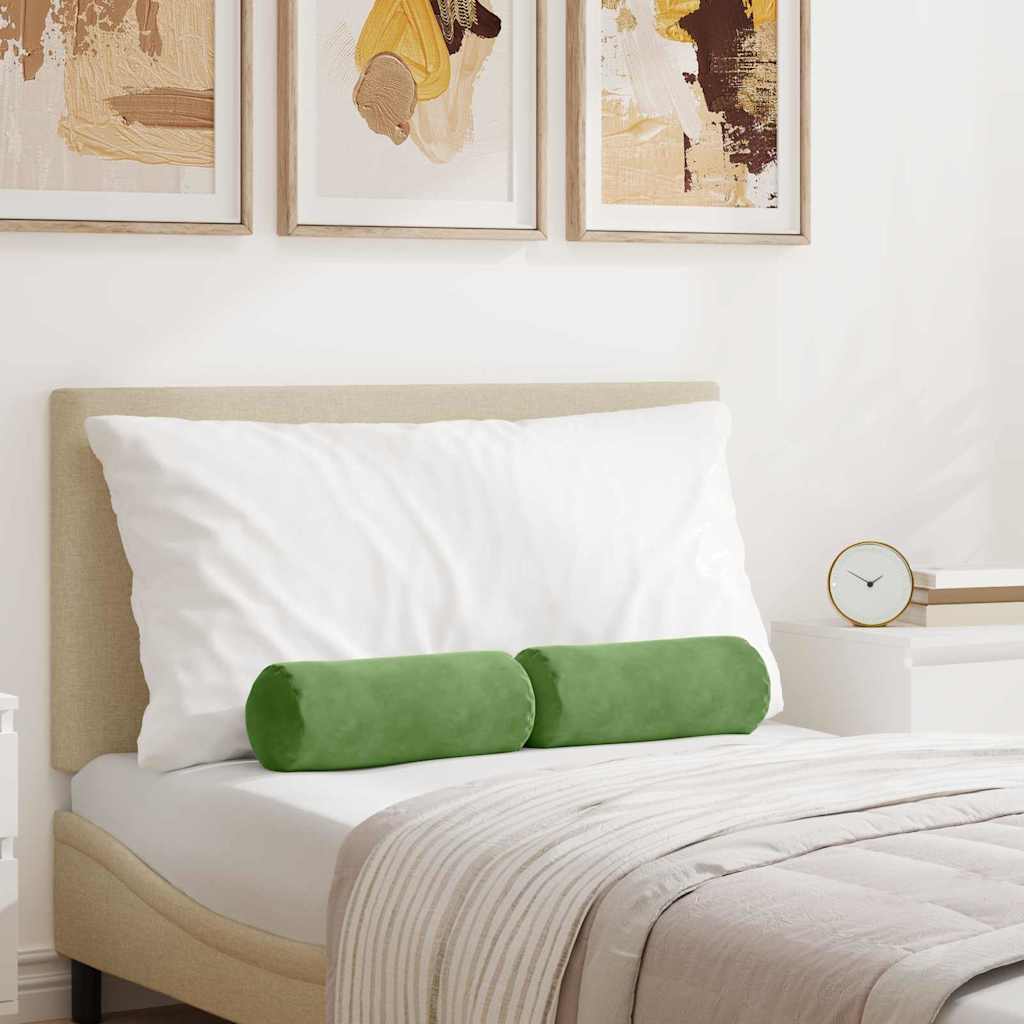 Cuscini a rullo VidaXL 2 pezzi tessuto a corde verde chiaro ø 15 x 40 cm