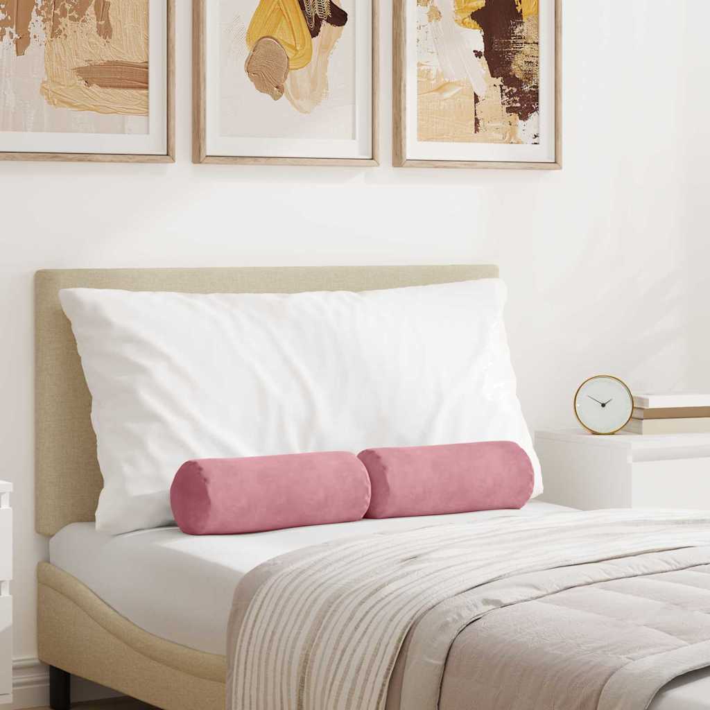 Cuscini a rullo VidaXL 2 pezzi rosa ø 15 x 40 cm in tessuto di corda