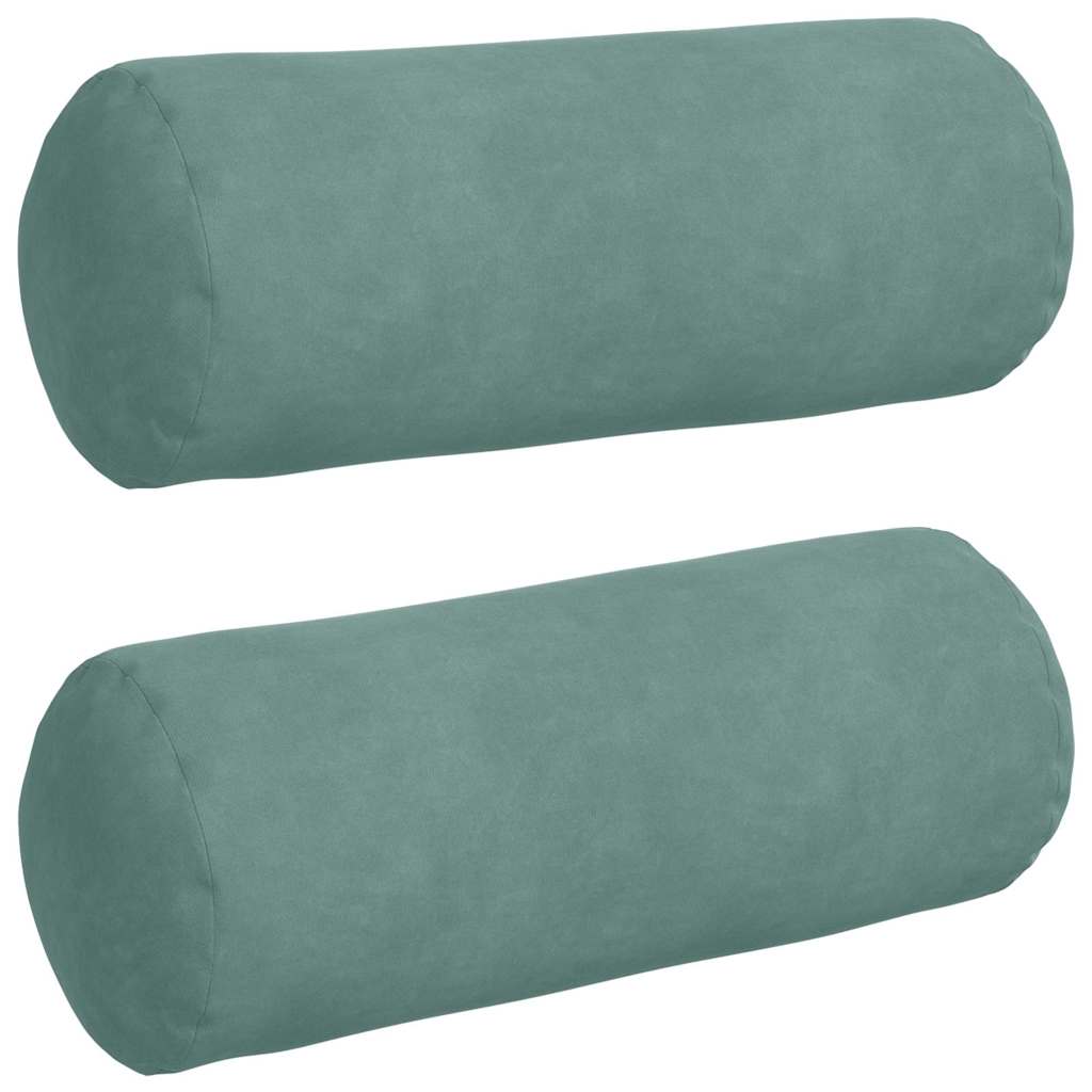 Cuscini a rullo VidaXL 2 pezzi verde mare ø 15 x 40 cm in tessuto a corda