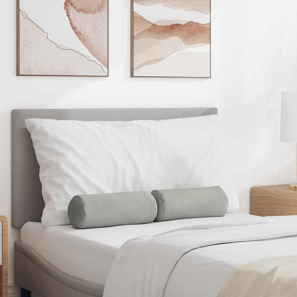 Cuscini a rullo VidaXL 2 pezzi in tessuto microfibra grigio chiaro ø 15 x 40 cm