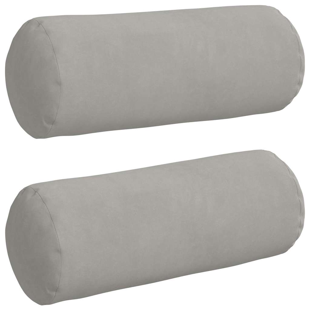 Cuscini a rullo VidaXL 2 pezzi in tessuto microfibra grigio chiaro ø 15 x 40 cm