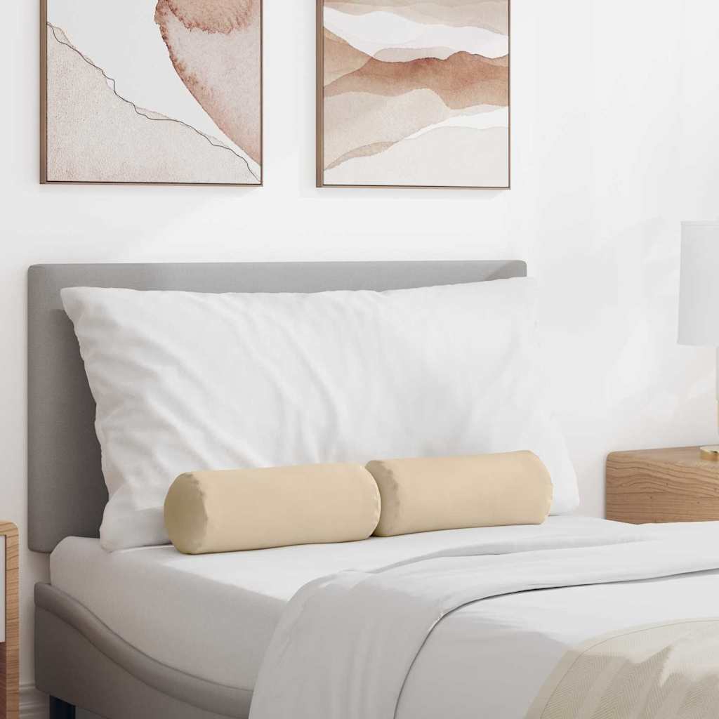 Cuscini a rullo VidaXL 2 pezzi crema ø 15 x 40 cm in tessuto microfibra
