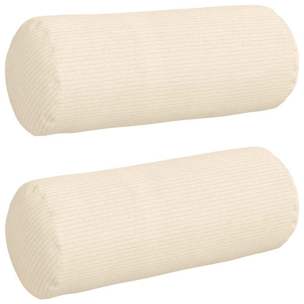 Cojines laterales VidaXL 2 piezas crema ø 15 x 40 cm tela de pana