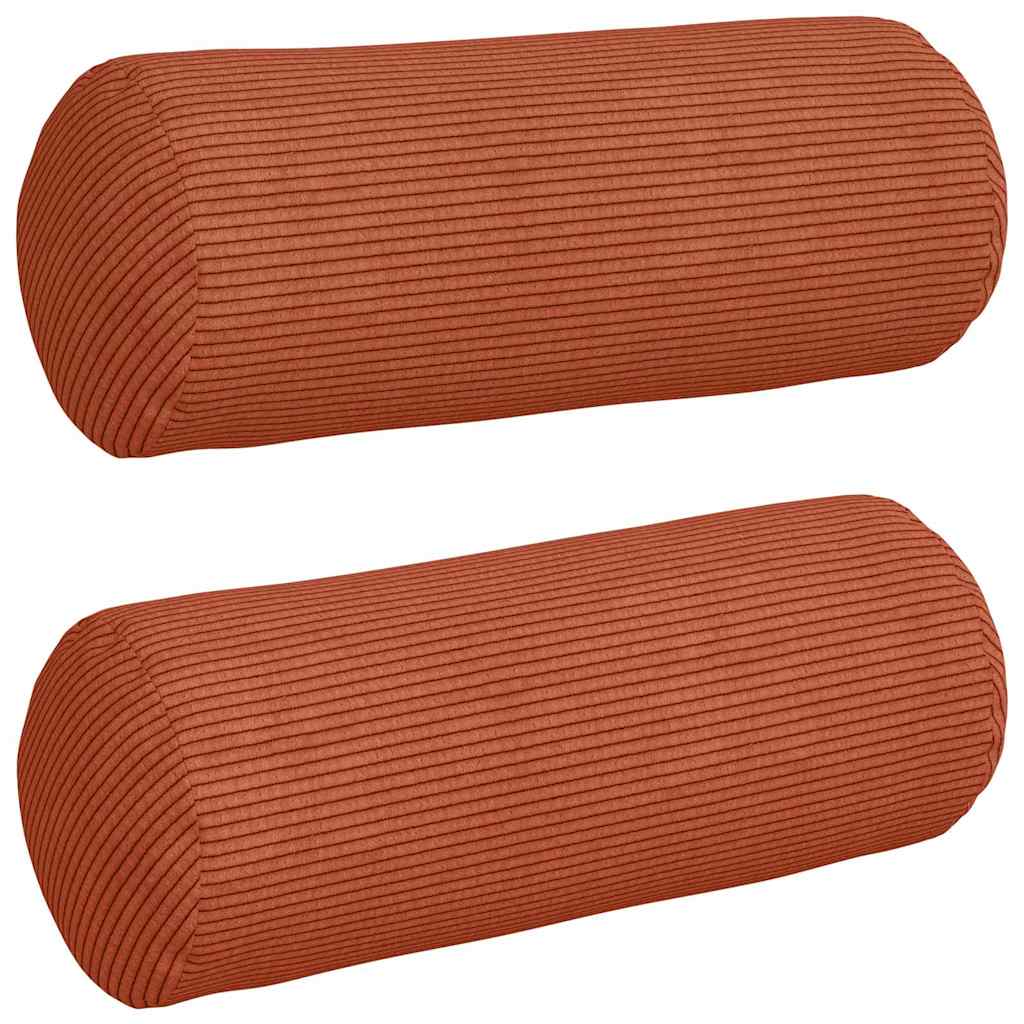 Cojines laterales VidaXL 2 piezas rojo-naranja ø 15 x 40 cm tela de pana