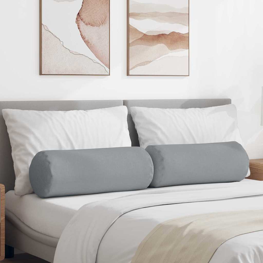 Cuscini a rullo VidaXL 2 pezzi in tessuto grigio chiaro ø 25 x 70 cm