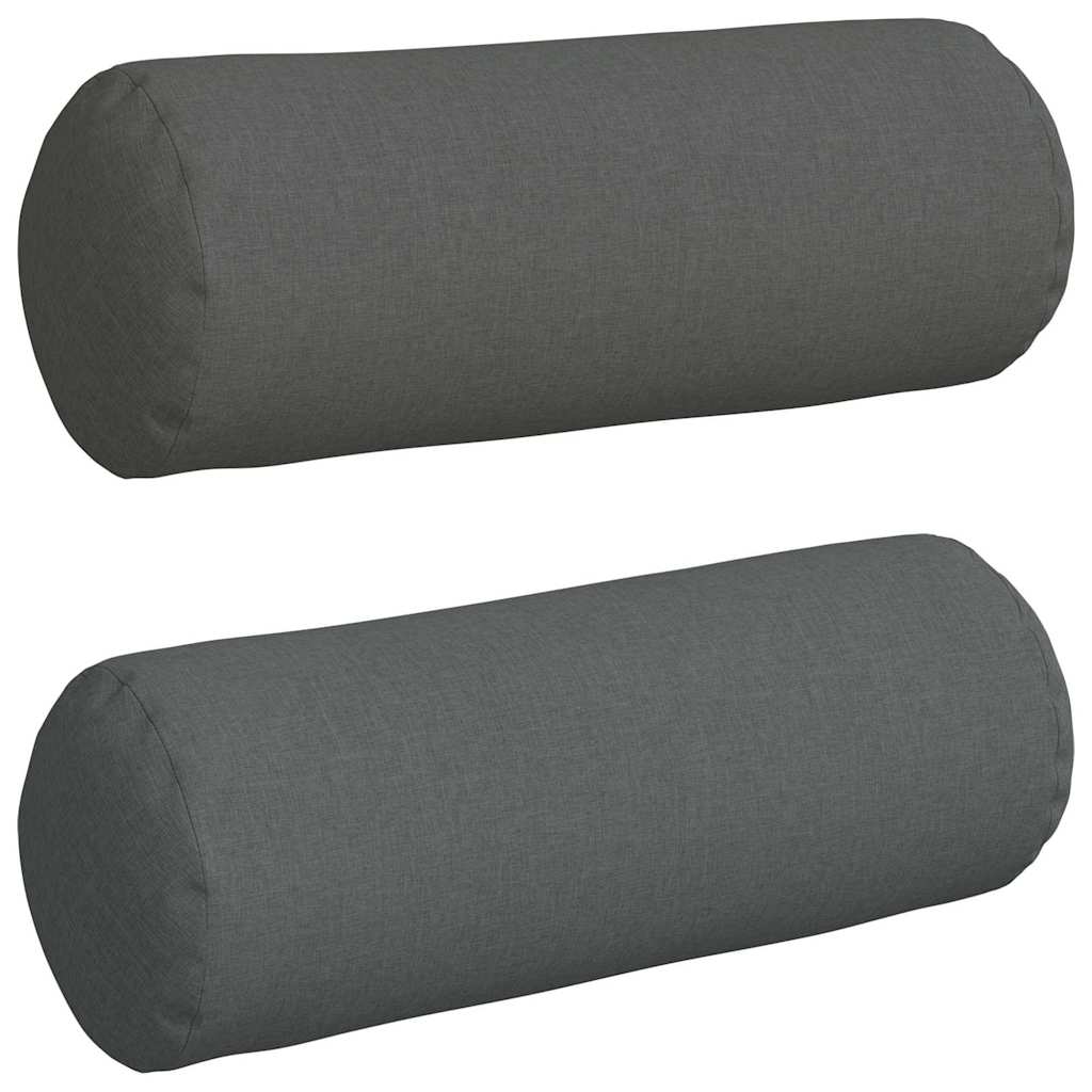 Cuscini a rullo VidaXL 2 pezzi in tessuto grigio scuro ø 25 x 70 cm
