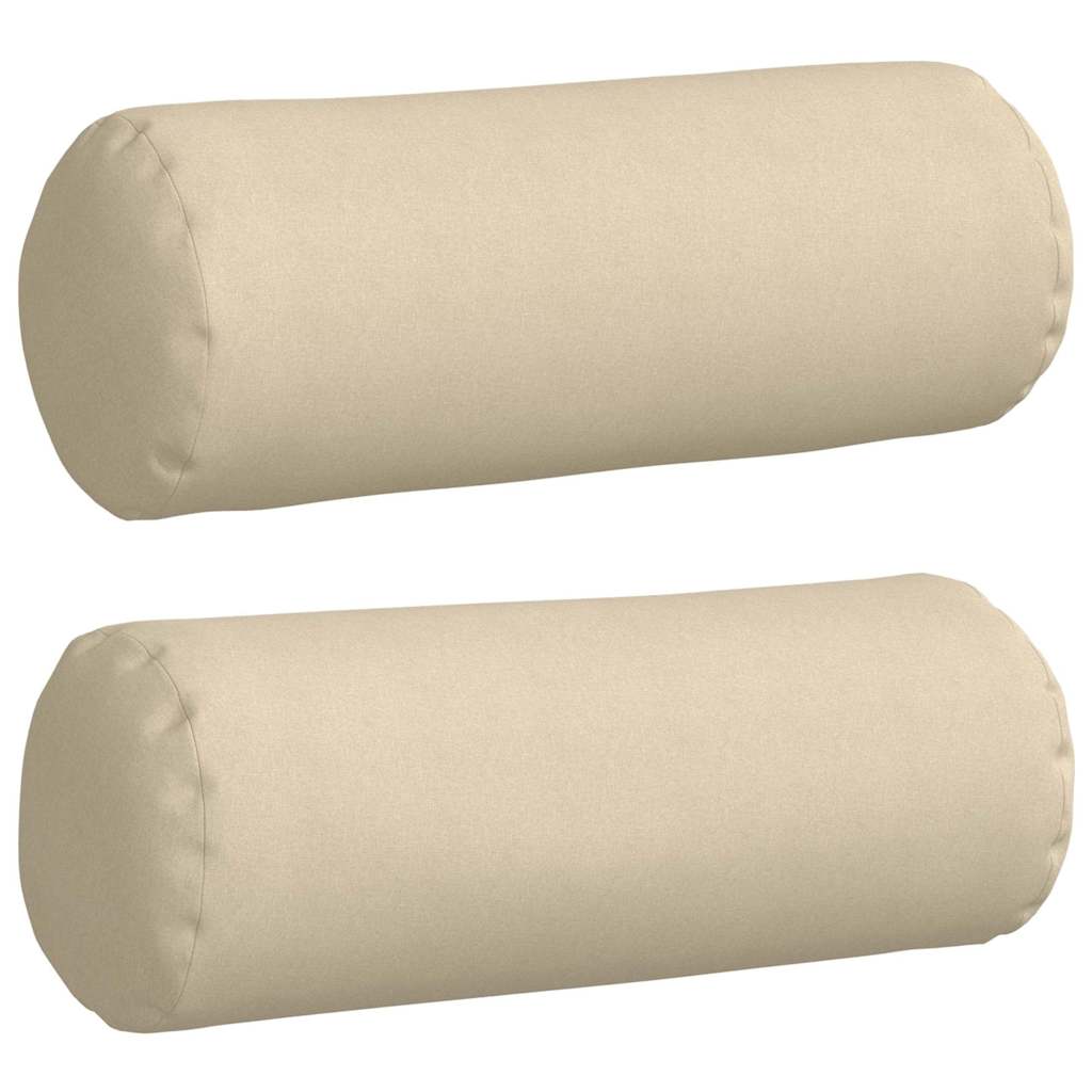Cuscini a rullo VidaXL 2 pezzi in tessuto crema ø 25 x 70 cm