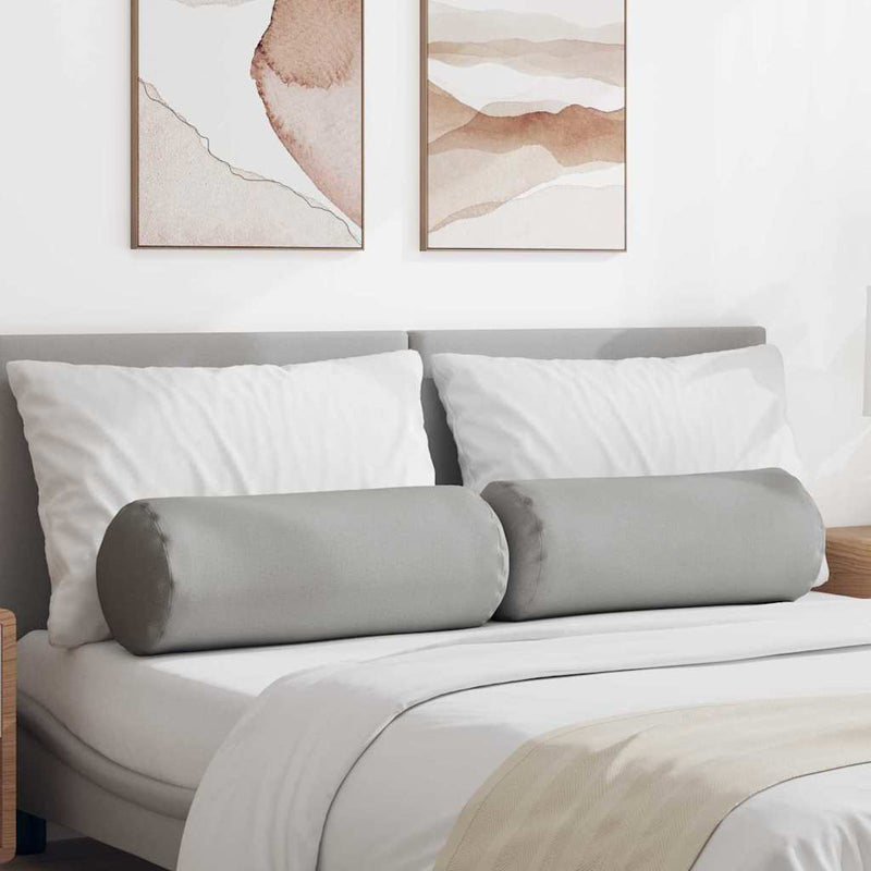 Cuscini a rullo VidaXL 2 pezzi in tessuto grigio nuvola ø 25 x 70 cm