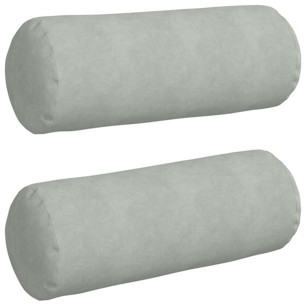 Cojines laterales VidaXL 2 piezas gris claro ø 25 x 70 cm tela de pana