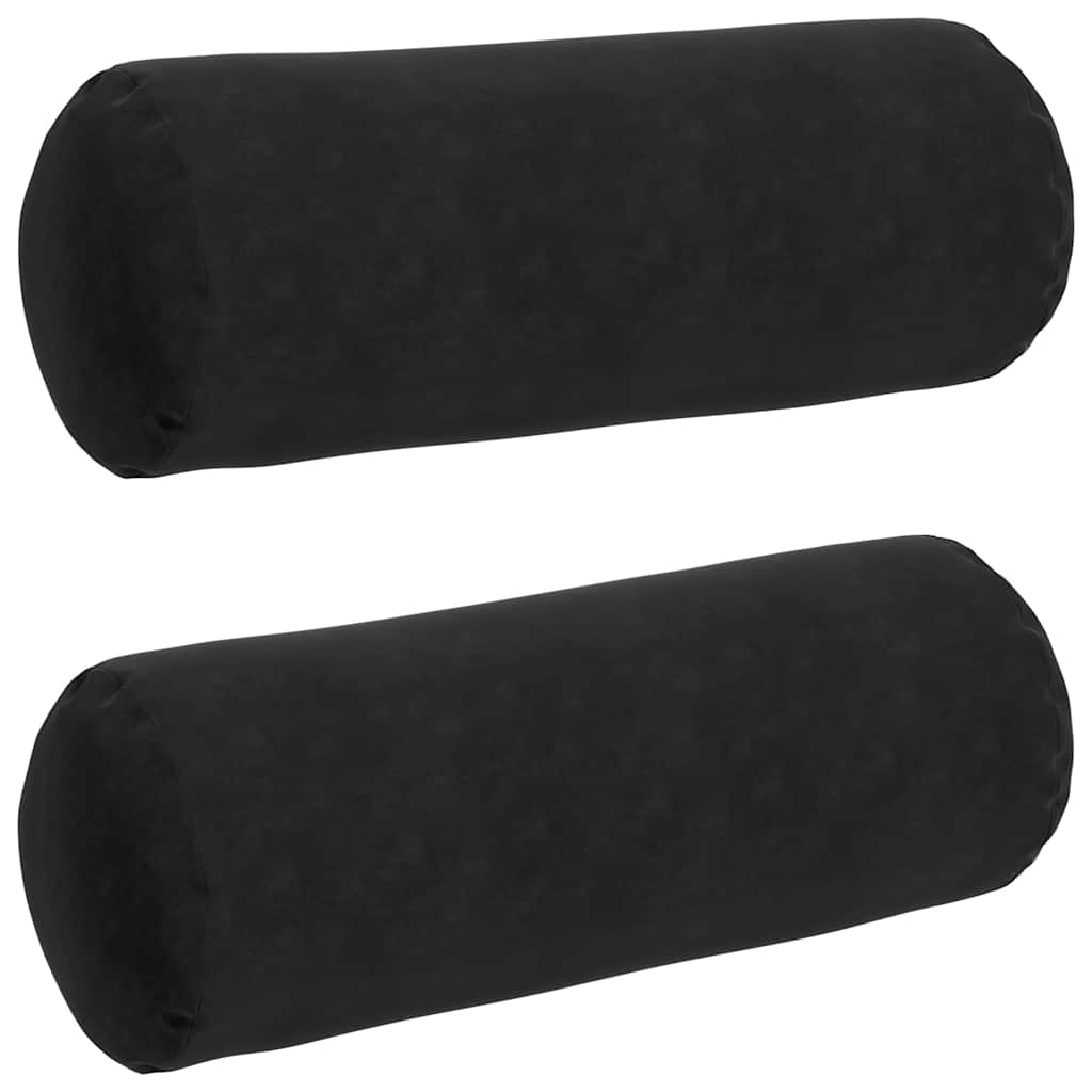 Cojines laterales VidaXL 2 piezas negro ø 25 x 70 cm tela de pana