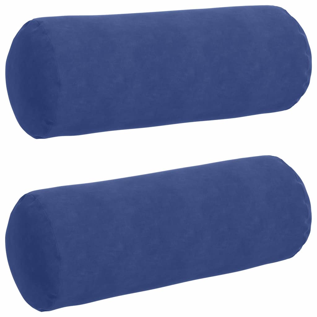 VidaXL cojines reforzados 2 piezas azul policía ø 25 x 70 cm tela de pana