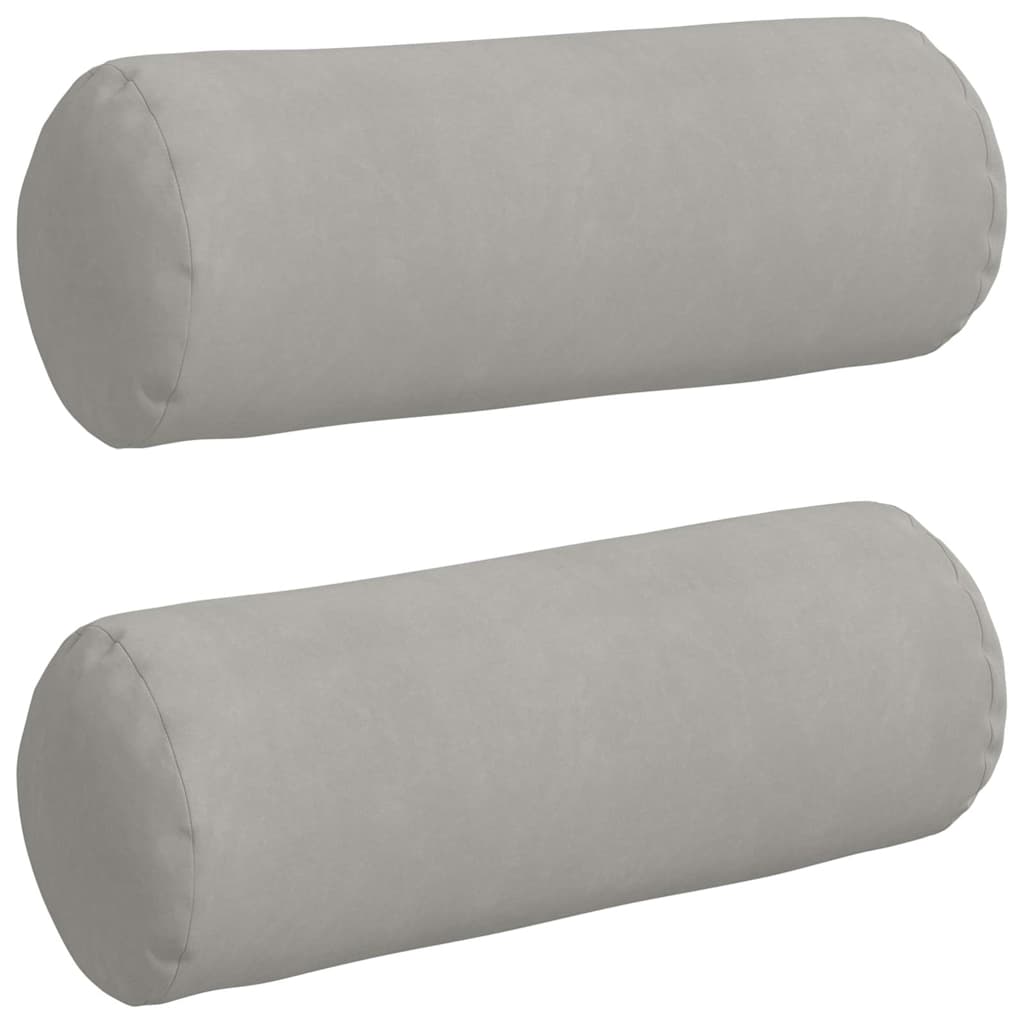 Cuscini a rullo VidaXL 2 pezzi in tessuto microfibra grigio chiaro ø 25 x 70 cm