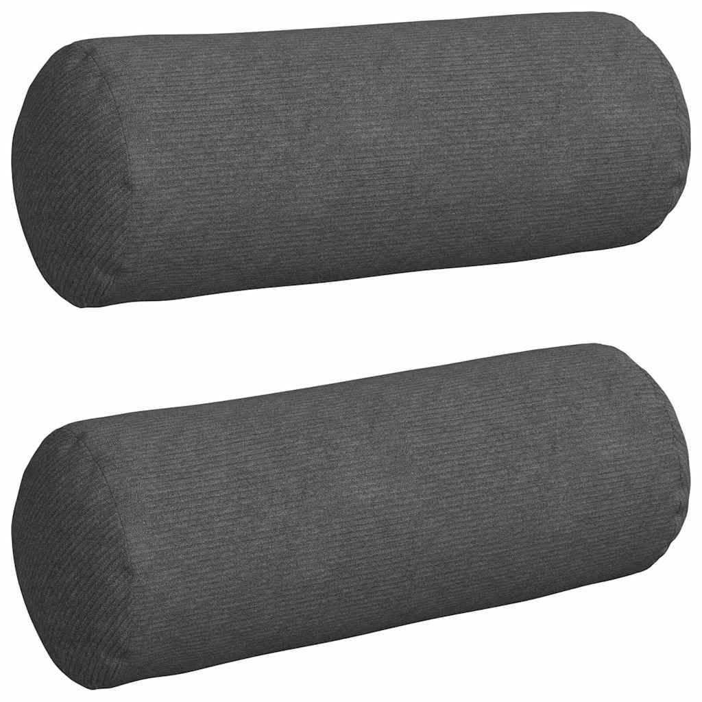 Cuscini a rullo VidaXL 2 pezzi in tessuto di corda grigio scuro ø 25 x 70 cm