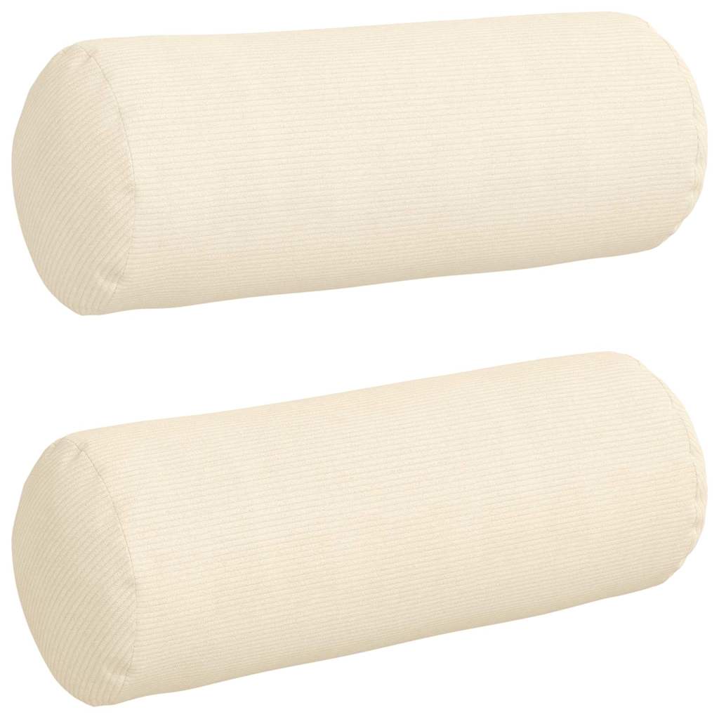 Cojines laterales VidaXL 2 piezas crema ø 25 x 70 cm tela de pana