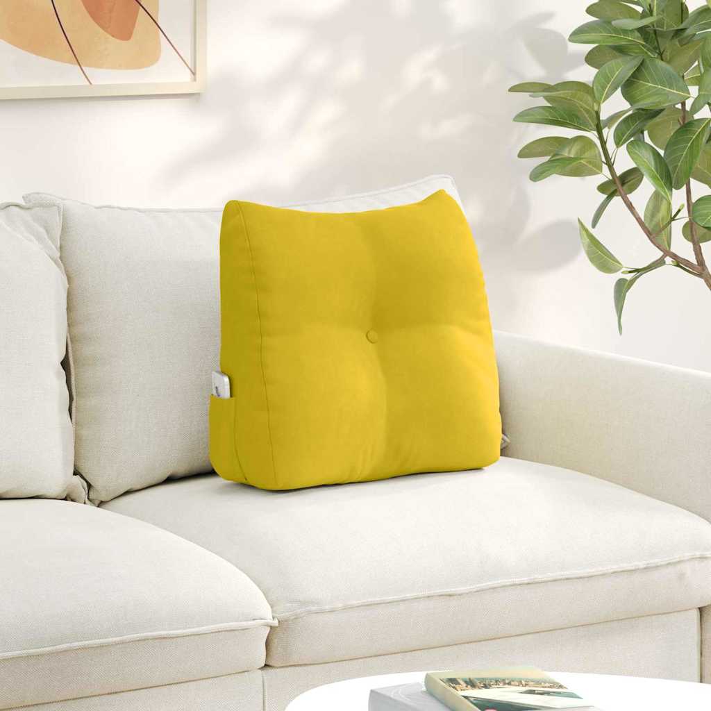 Vidaxx cojín de respaldo amarillo 45 x 24 x 50 cm terciopelo