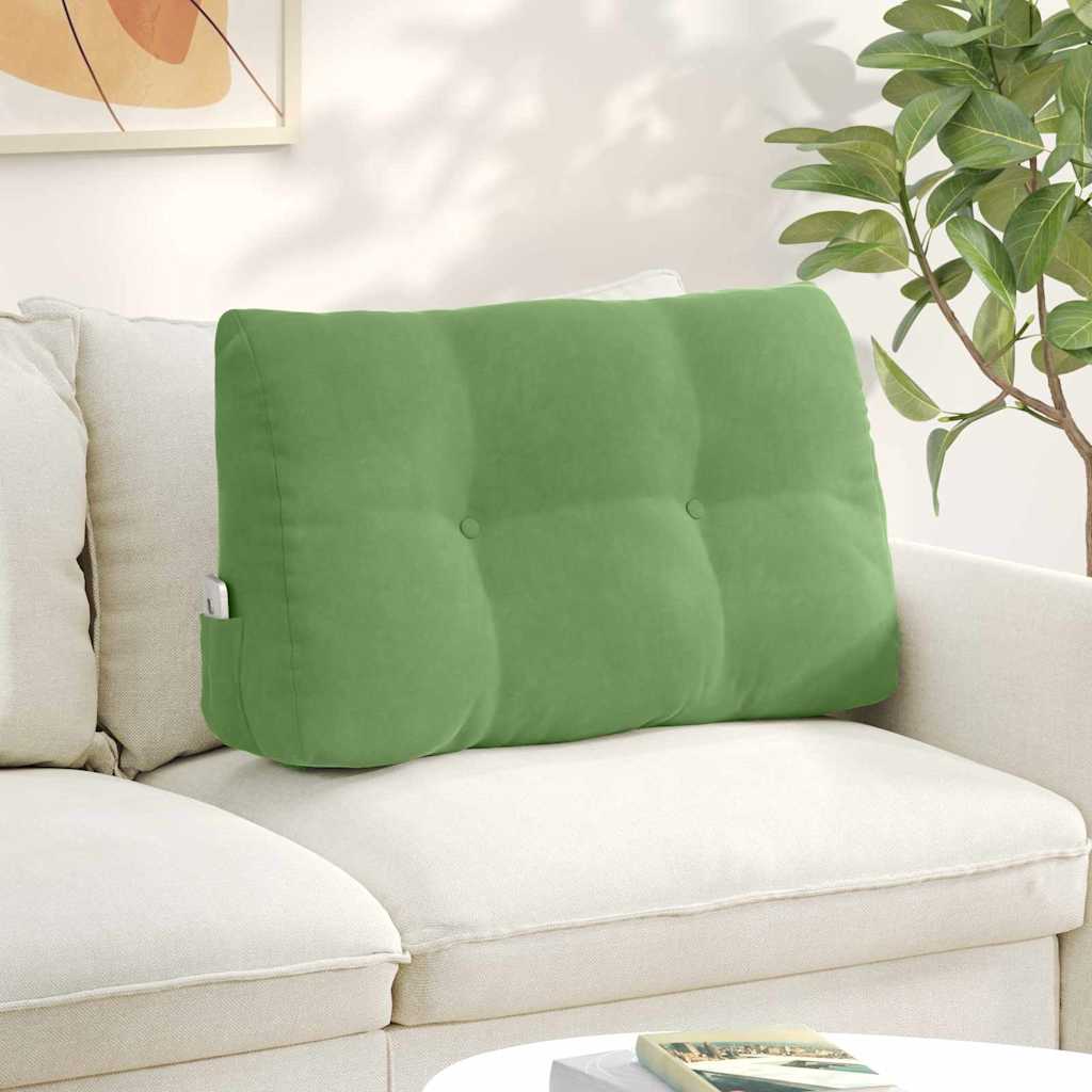 Vidaxx cojín de respaldo terciopelo verde claro 80 x 24 x 50 cm