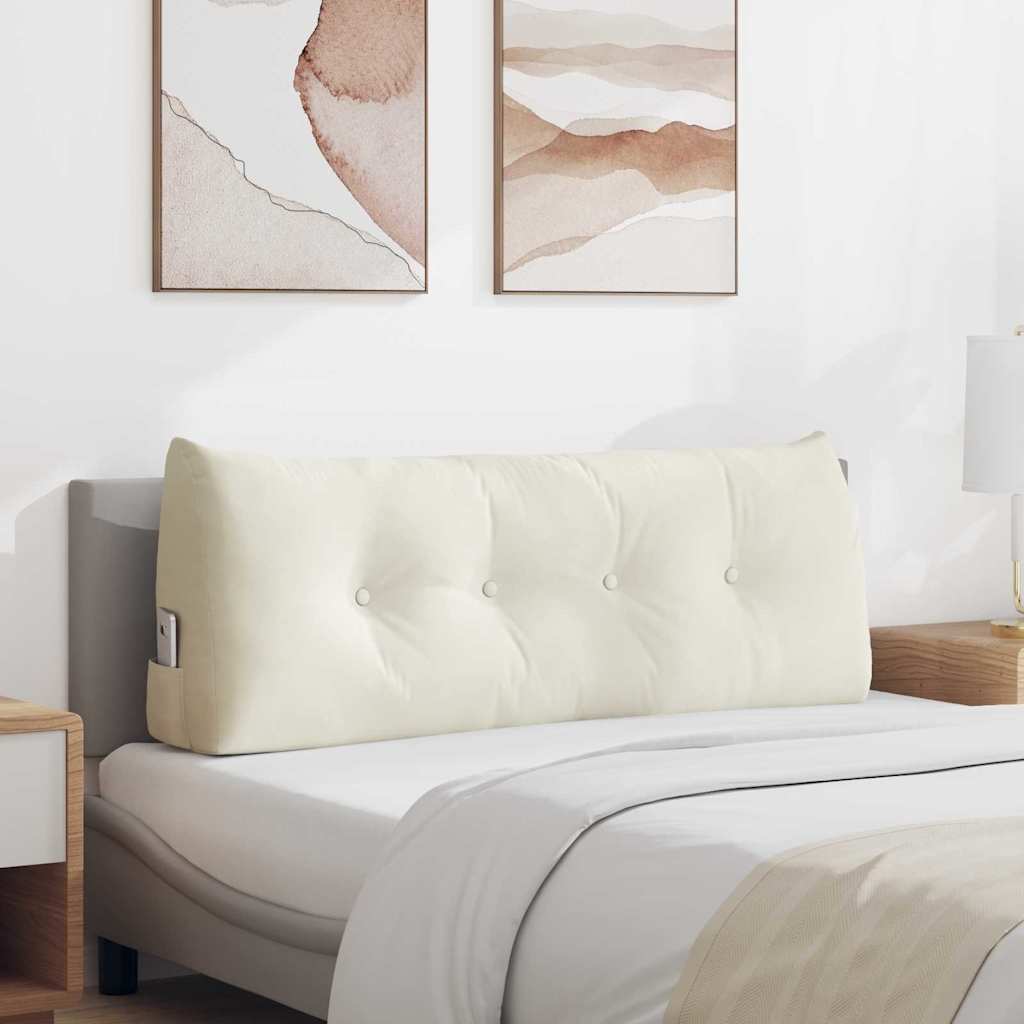 Vidaxl rugkussen crème 120 x 24 x 50 cm fluweel