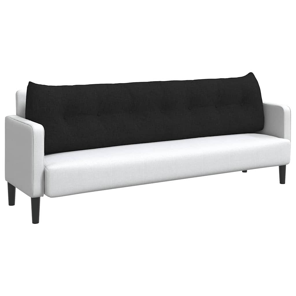 Cuscino schienale VidaXL tessuto nero 200 x 24 x 50 cm