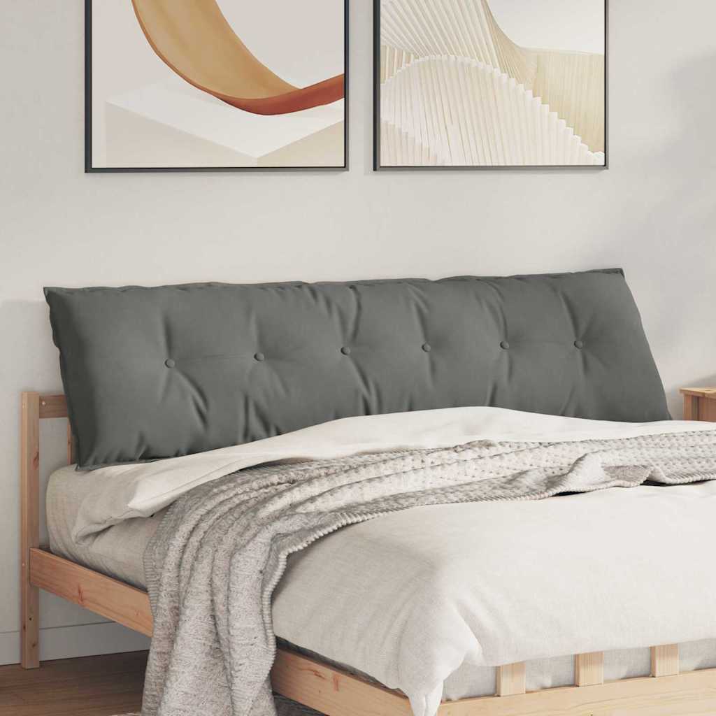 Vidaxx cojín de respaldo gris oscuro 180 x 50 cm tejido de microfibra