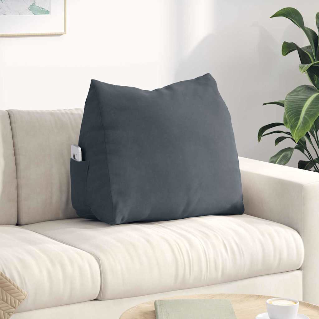 Vidaxl rugkussen donkergrijs 60 x 20 x 50 cm cordstof