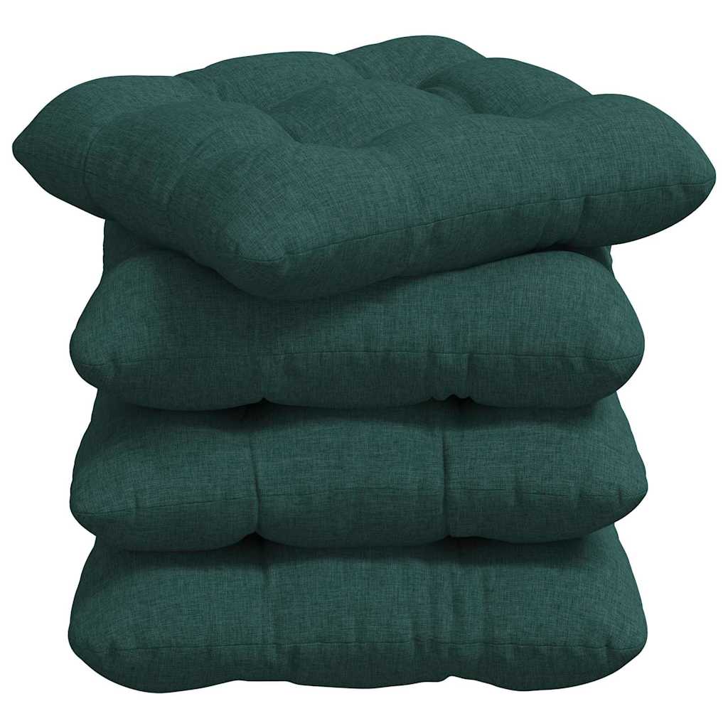 Vidaxl zitkussens 4 pcs donkergroen 40 x 40 x 12 cm stof