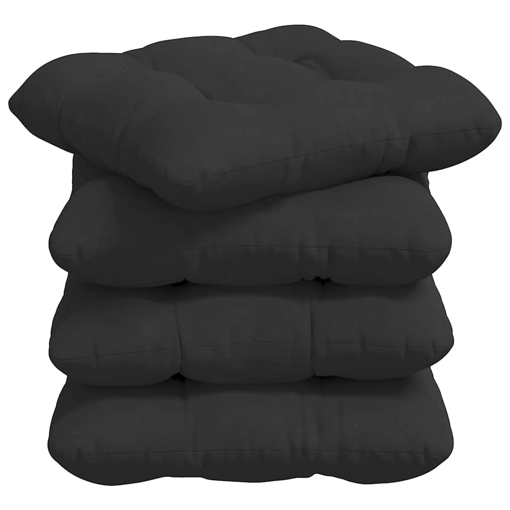 Cuscini sedile VidaXL 4 pezzi tessuto microfibra nero 40 x 40 cm